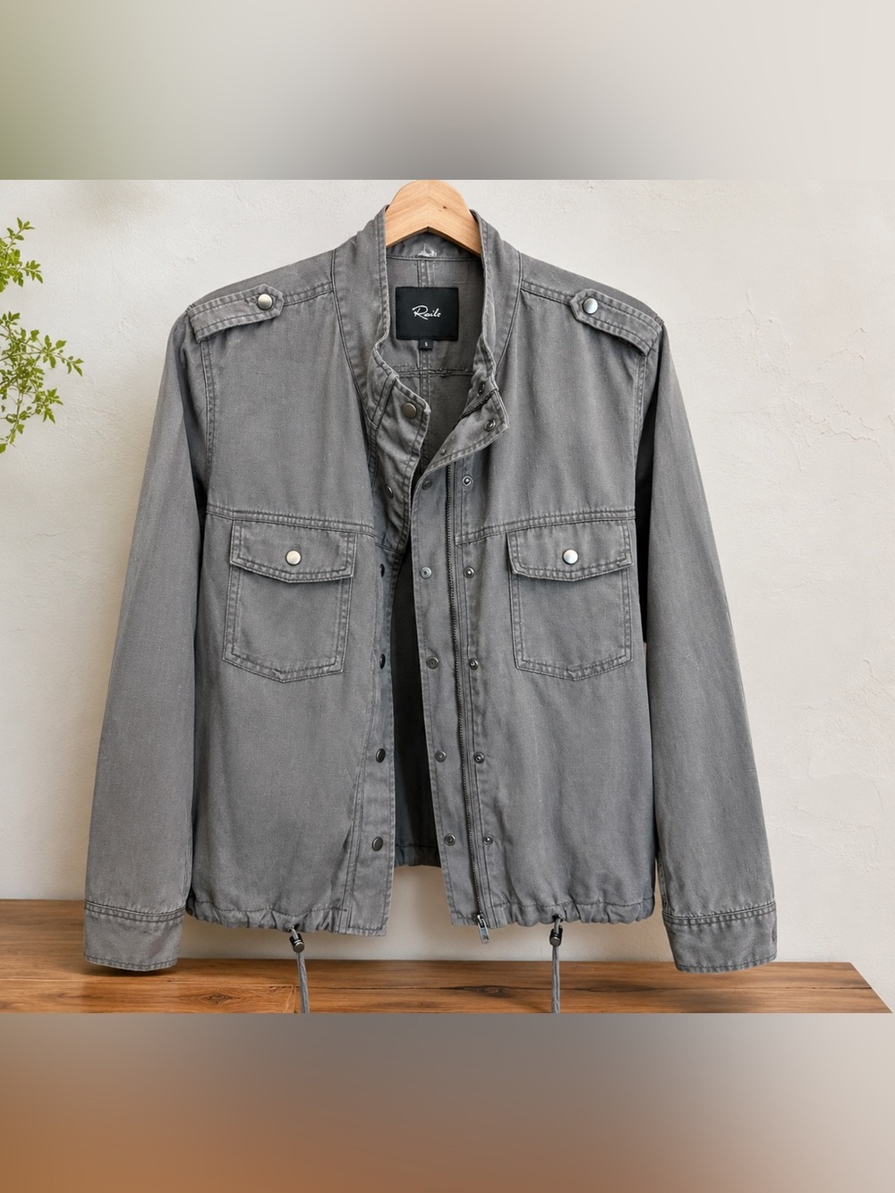 Rails Brown Utility Jacket,  Snap Front, Casual utilitarian, edgy street style